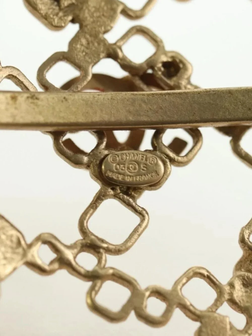 CHANEL Bangle COCO Mark Bracelet metal Gold Tone CC Auth YKZ1423M